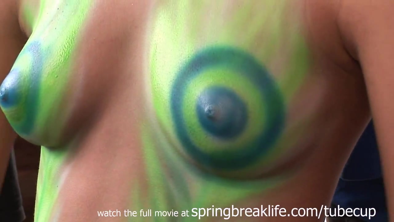 SpringBreakLife Video: Hot Chicks Getting Tiny Tits Painted