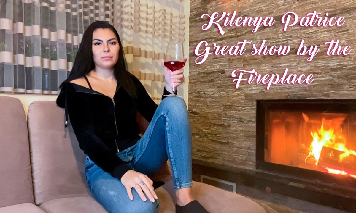 Kilenya Patrice - Fireplace; Brunette Amateur Babe Solo Stripping