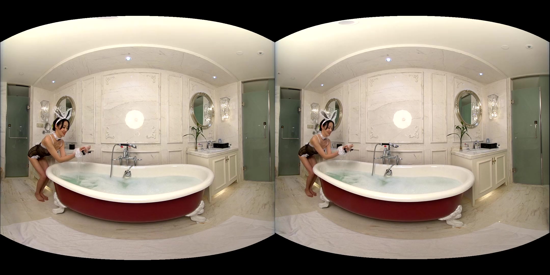 Linda Bennet in Bathroom Play with Sexy Rabbit Cosplay - OlipsVR