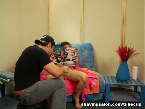 Adorable babe gets hardcore treatment in shaving salon