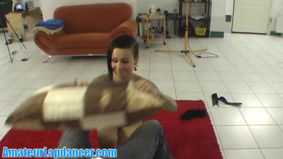 Tattooed rebel chick doing sexy lapdance