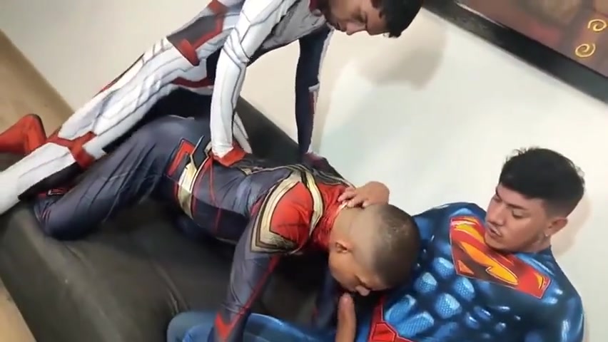 Bare Threesome With Superman