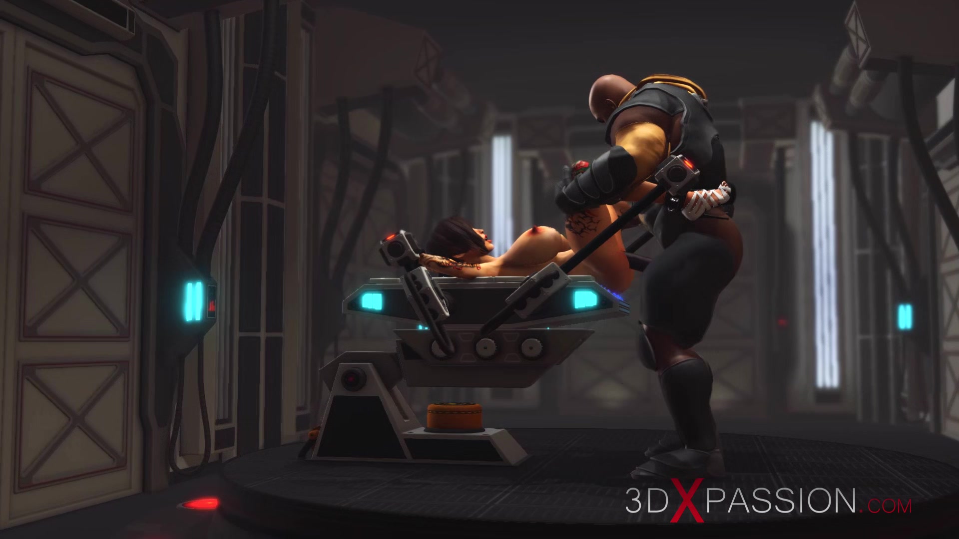 Sci-fi hardcore and a sexy cuffed hottie in the lab