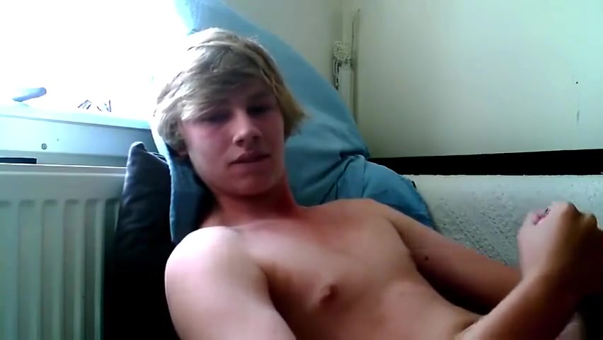 Blonde Jizz A Thick Load On His Belly