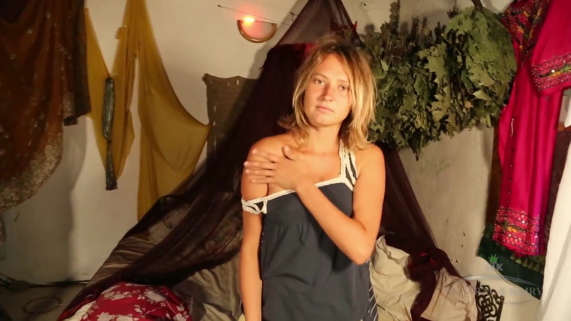 Luci Gets Horny Holding A Guitar. She Takes Off Her Clothes And Fingers Her Hairy Pussy
