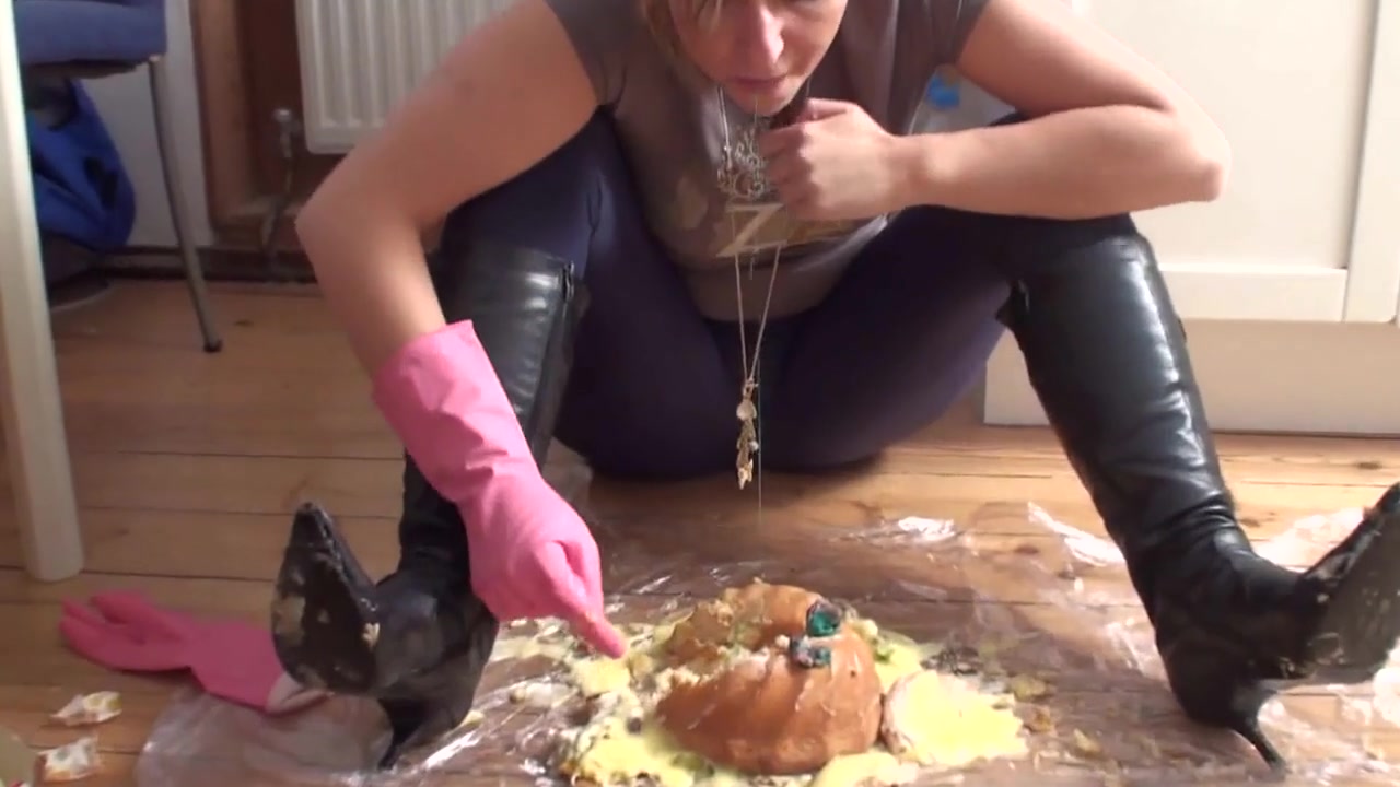 Playing with food and trampling it by Femdom Austria