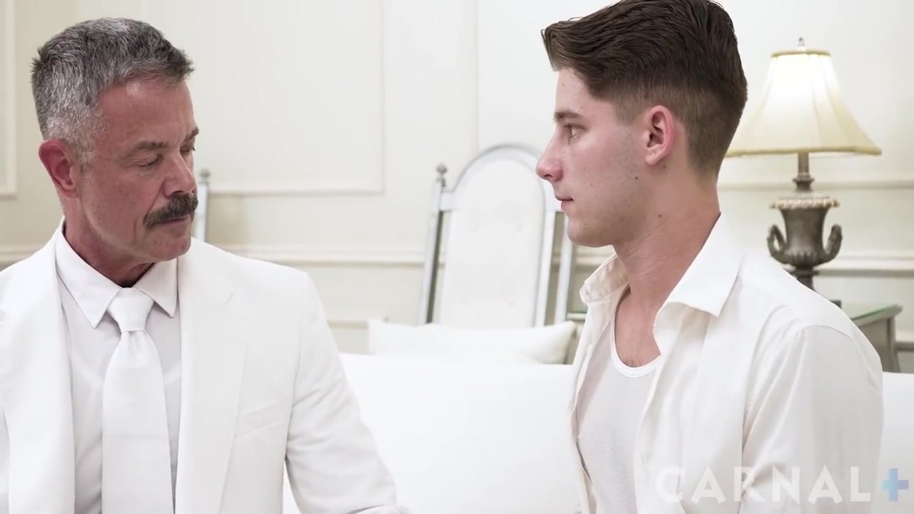 Hunky Suited Silver Fox Barebacks Cute Twink With Reece Scott And Dex Devall