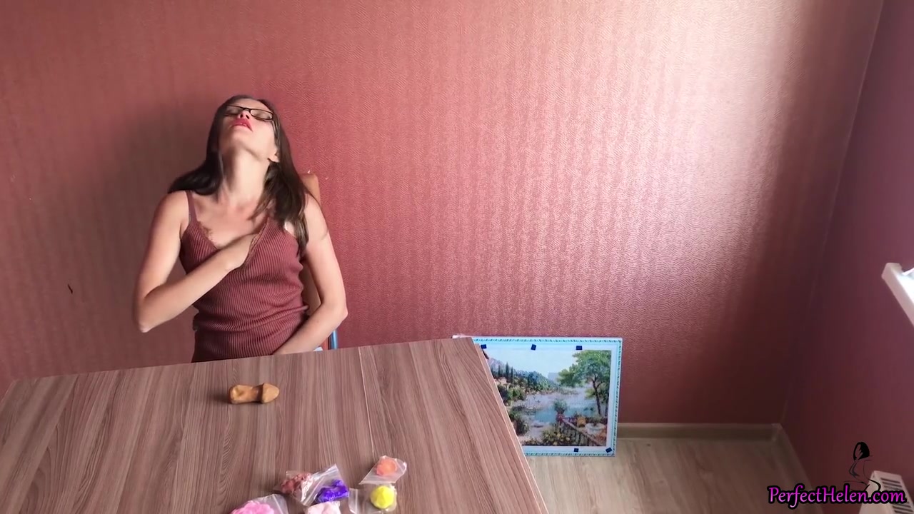 Horny Babe 1 Month Without Sex Masturbates With Plasticine Figures And