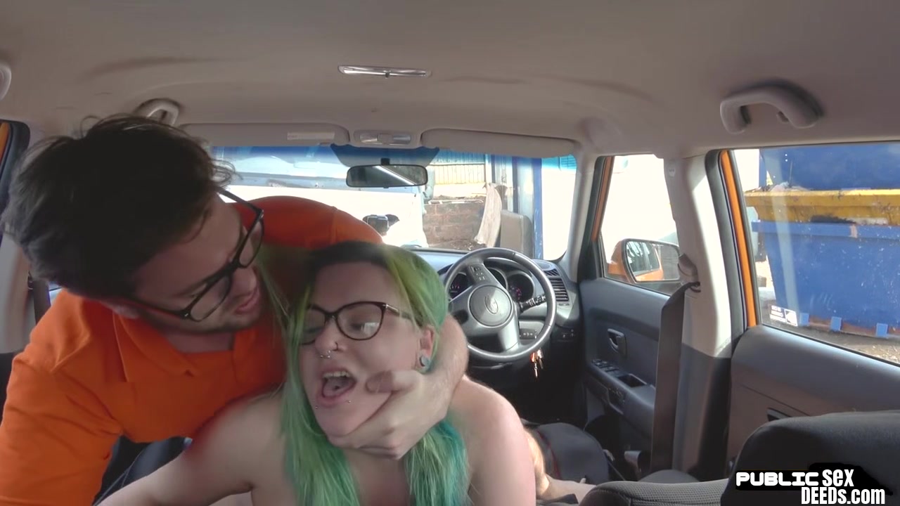 Chubby driving student 18+ public fucked by tutor outdoor in car