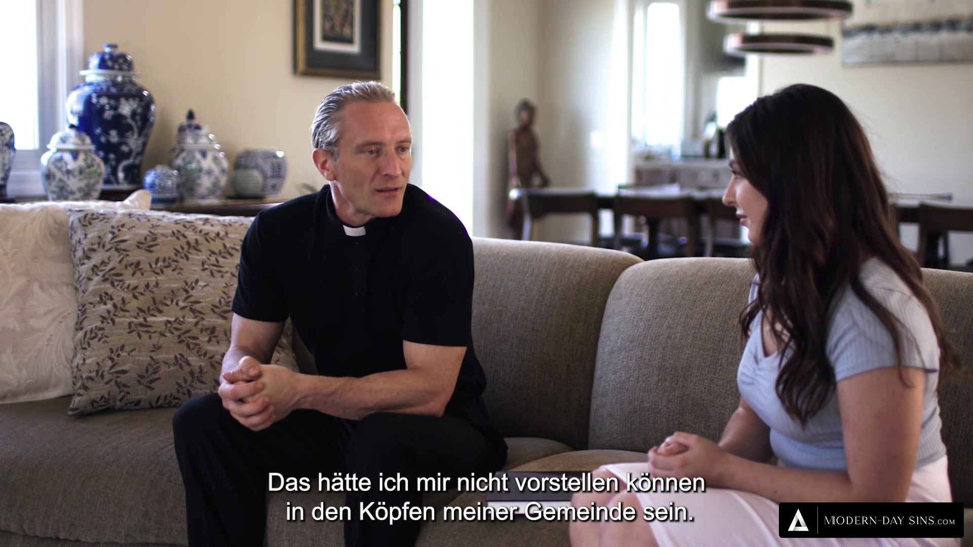MODERN-DAY SINS - Big Dick Priest Takes Naive teen 18+'s Anal Virginity! Dutch Subtitles