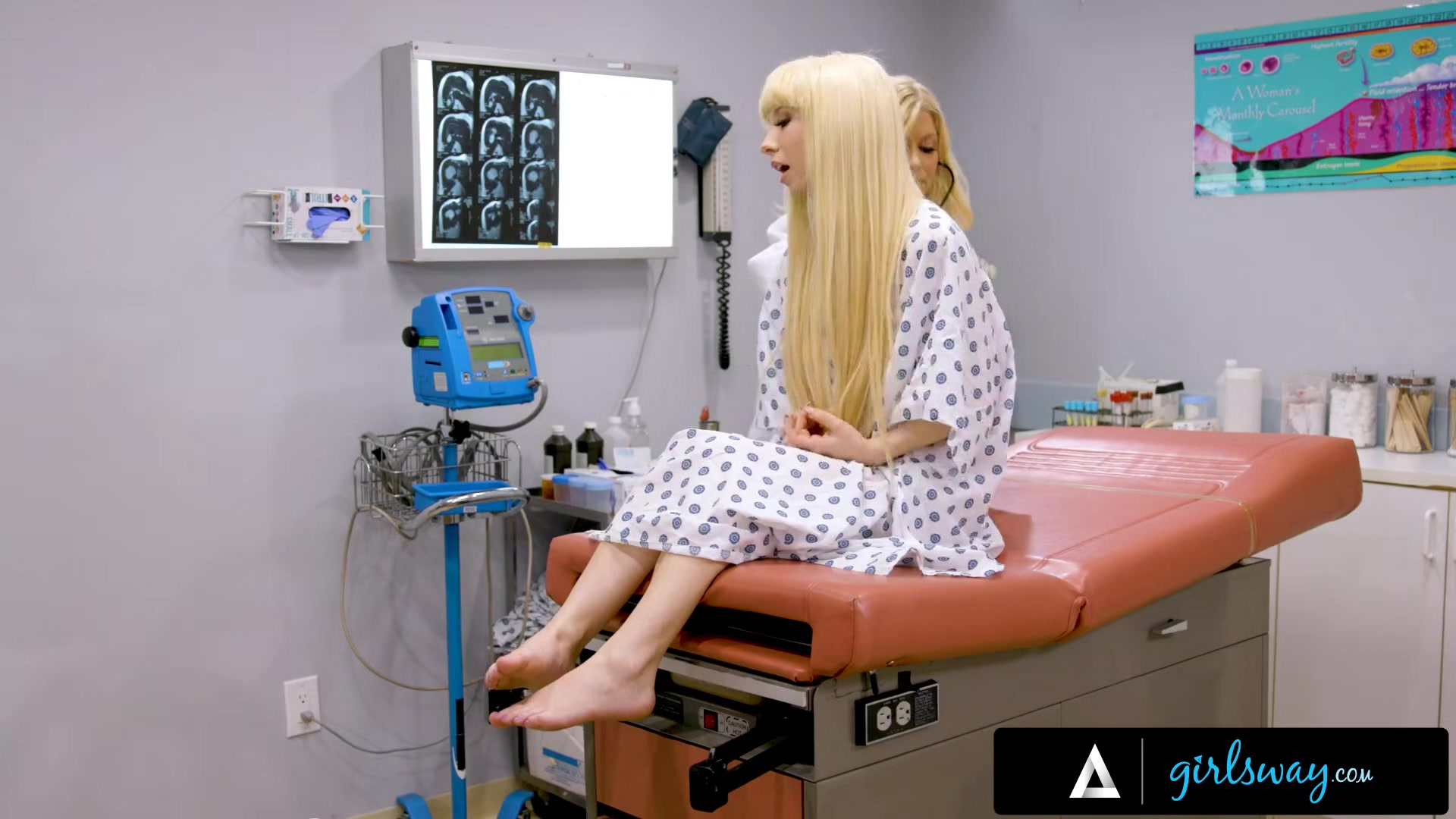 GIRLSWAY - Pervert MILF Doctor Purposely Makes Petite Kenzie Reeves' Super Sensitive Pussy Squirt