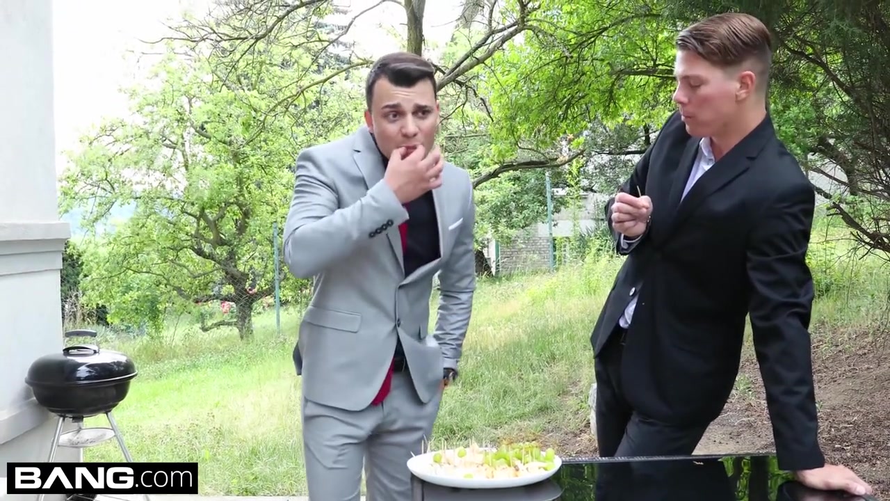 Eveline Dellai sucks and fucks two dicks at her bbq
