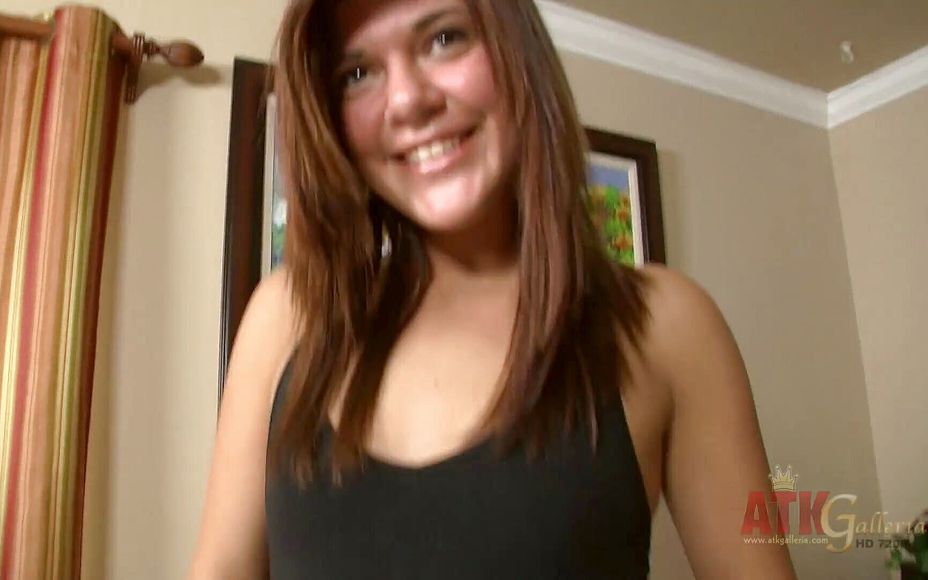 Brown haired cutie Rissa socializes