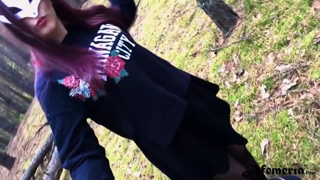 Naughty College Girl Walks In The Woods Nude And Shows Tits