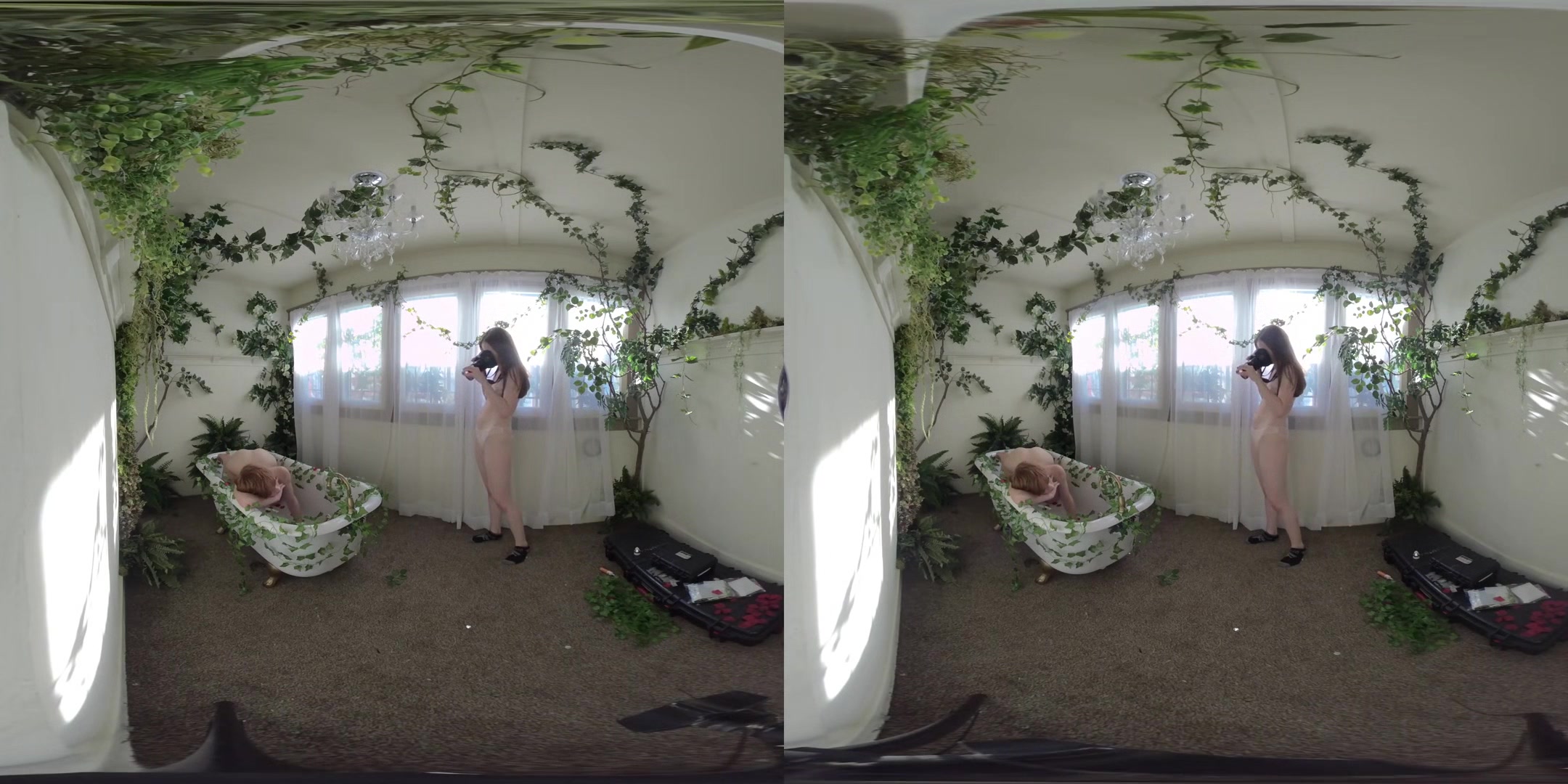 Garden Bath - Two Beautiful Babes Teasing 3D Porn