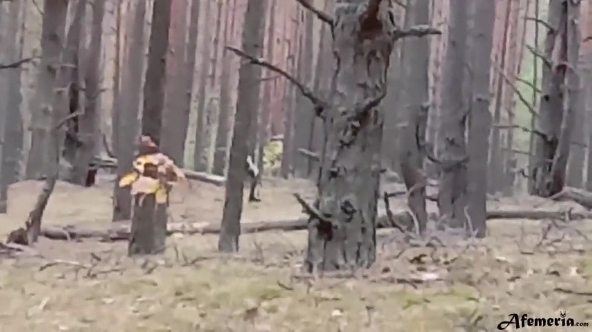 Horny Babe Caught In The Forest And Doggystyle Fucked