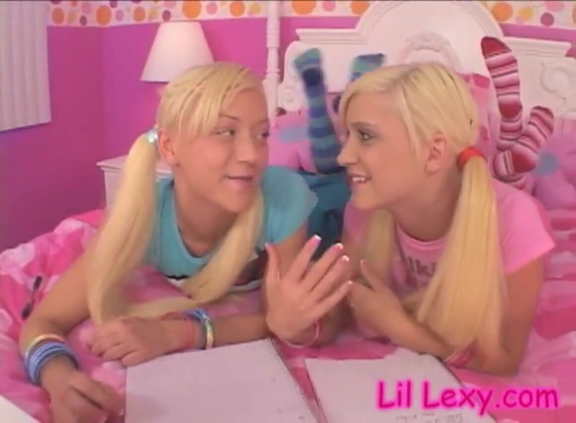 Horny blonde lesbian teens fingering each other