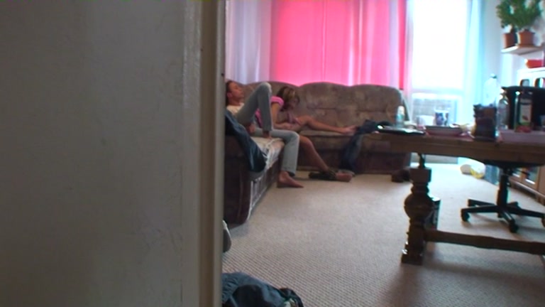 Delightful college cutie stretched widely for several peckers