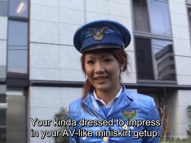 Subtitled Japanese public nudity miniskirt police striptease