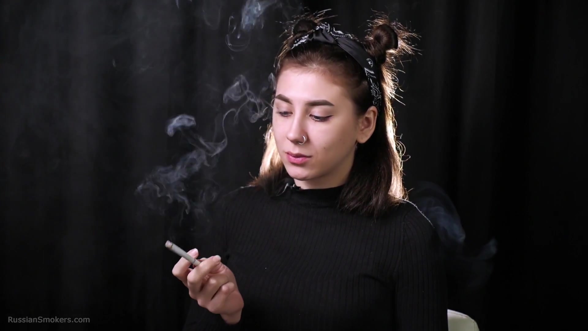 Alina Is Smoking One And A Half Cigarette