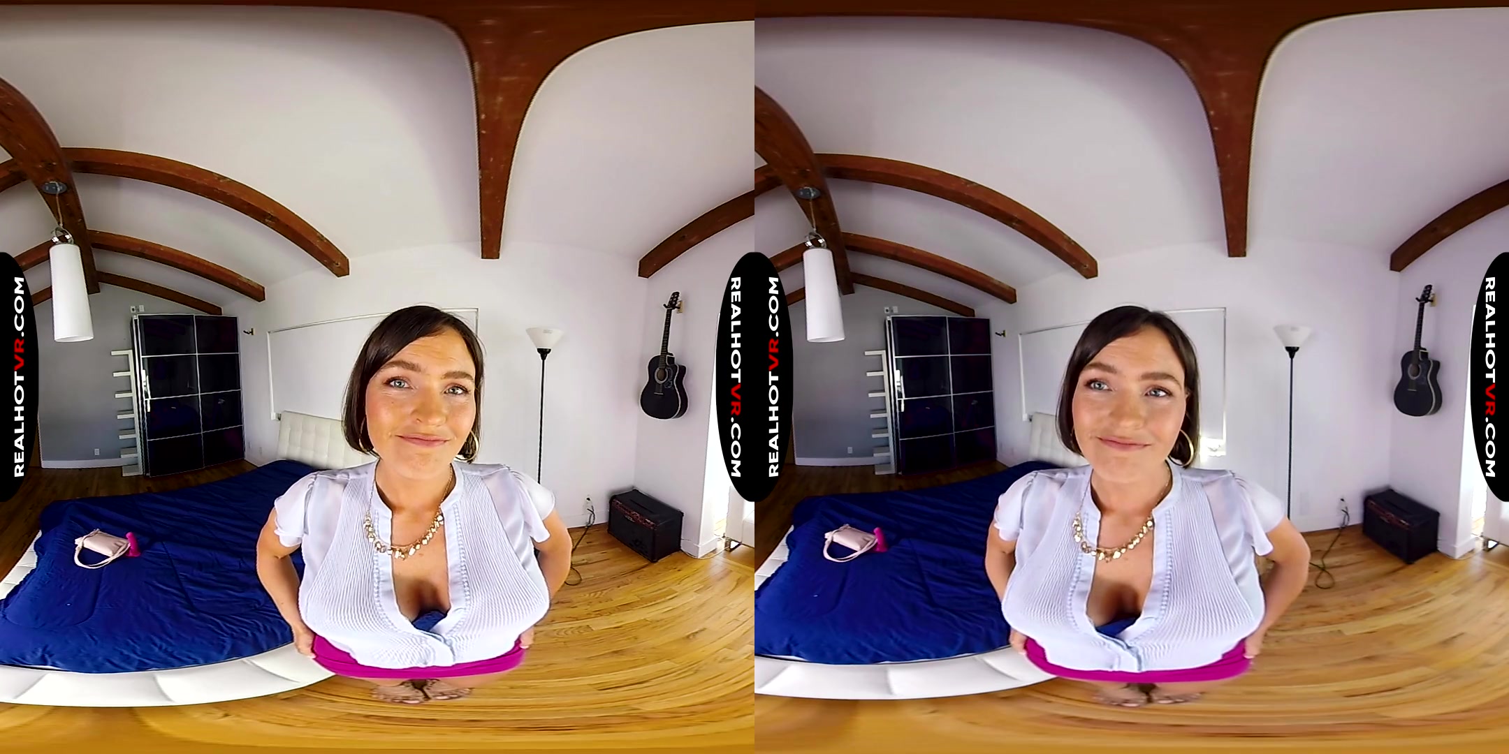 Krissy Lynn in Fucking & Sucking My Big Tit Stepmom Behind Step dads Back - RealHotVR