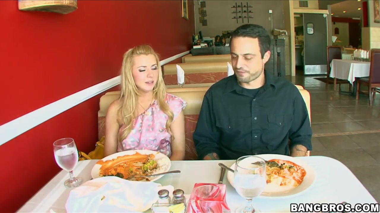 Pale blonde babe Lexi Belle has fun with her boy