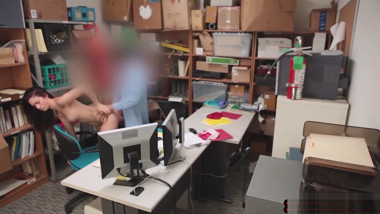 Redhead teen 18+ suspected and fucked by a security guy
