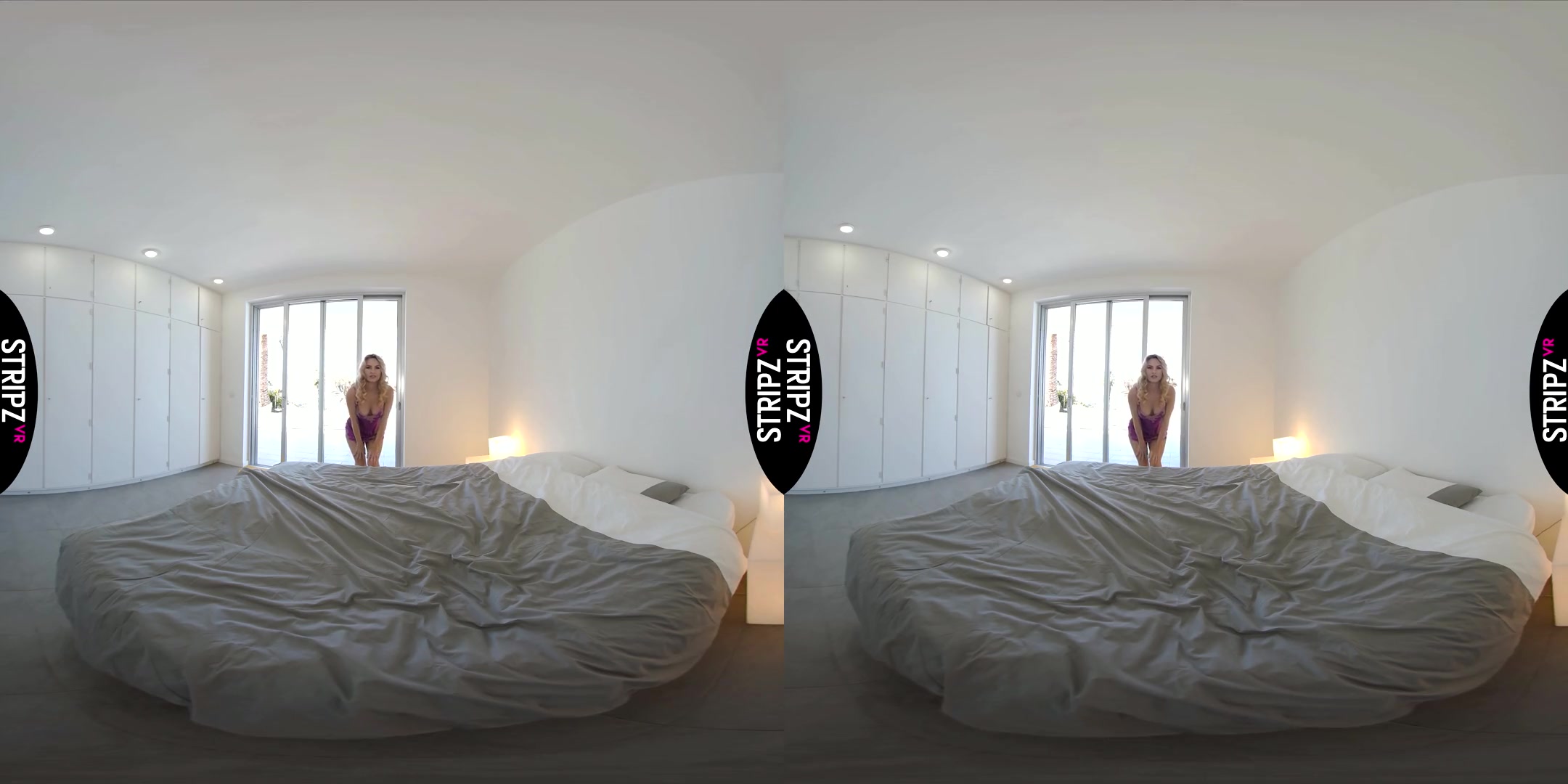 Talk Dirty To Me! - Beautiful Blonde Solo Striptease on the Bed