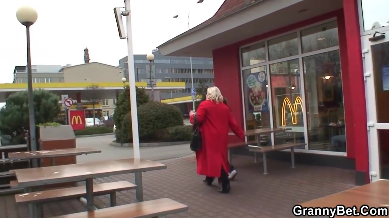 He Brings Hungry Blonde Grandma Home For Play