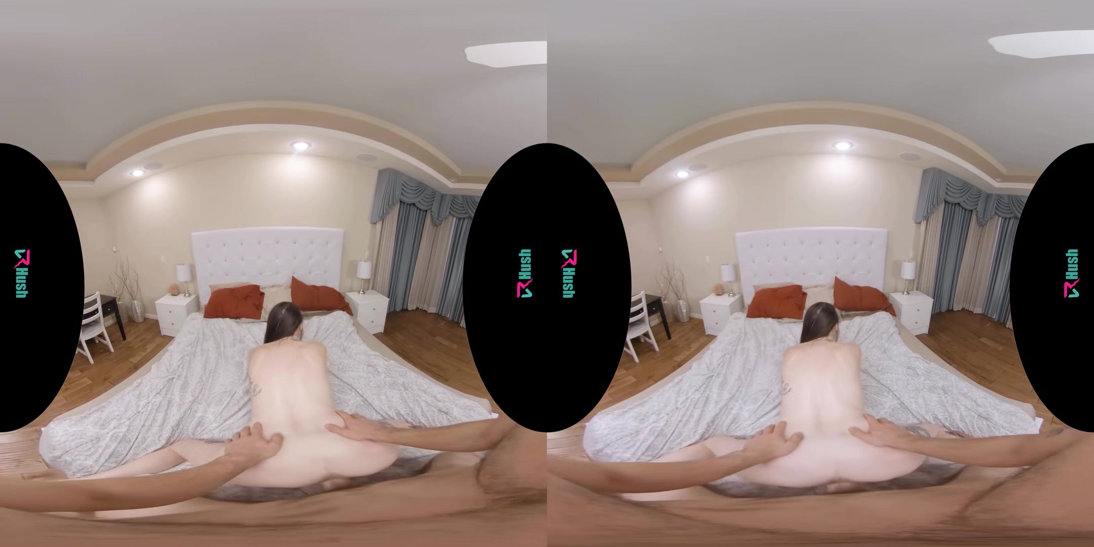 VRHUSH Aria Khaide tries on outfits before riding your cock