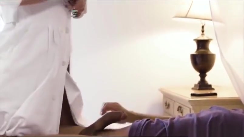 TS nurse lets her patient fuck her ass