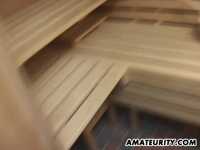 Amateur teen 18+ girlfriend facial in a sauna