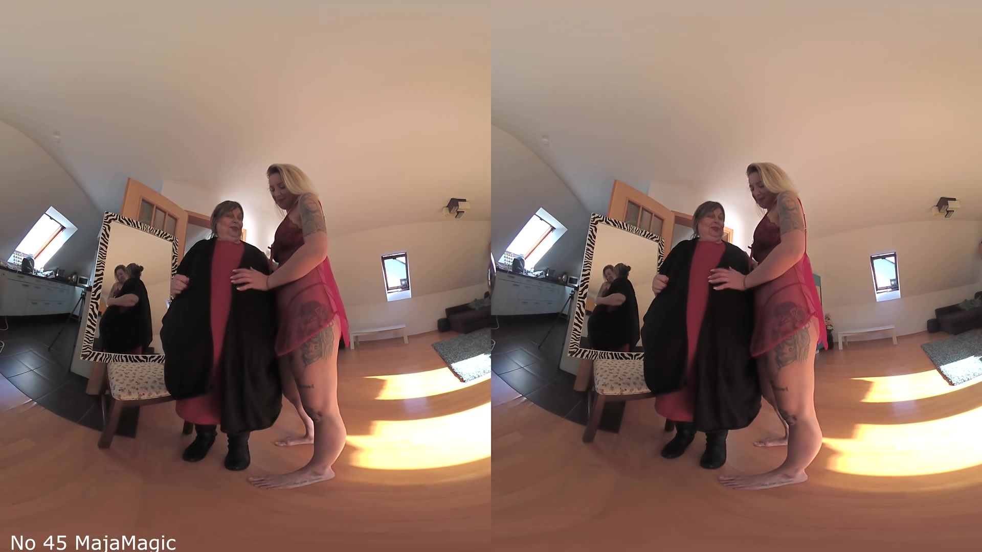 The Red Dress Strip With Karola And Rose - MajaMagic