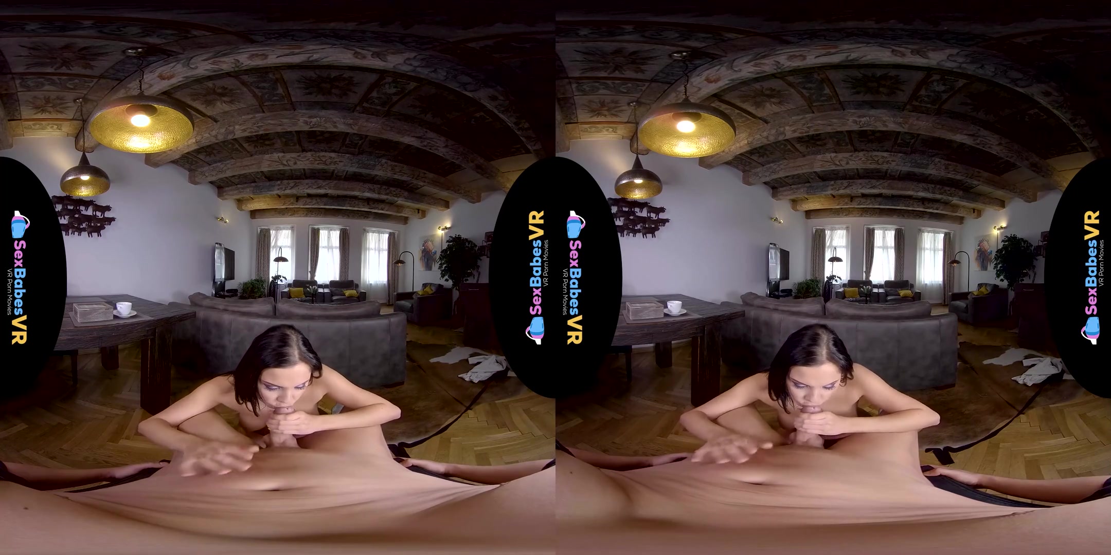 All I Need Is You; Busty Brunette Porn Star Serves you Tea then Services your Cock