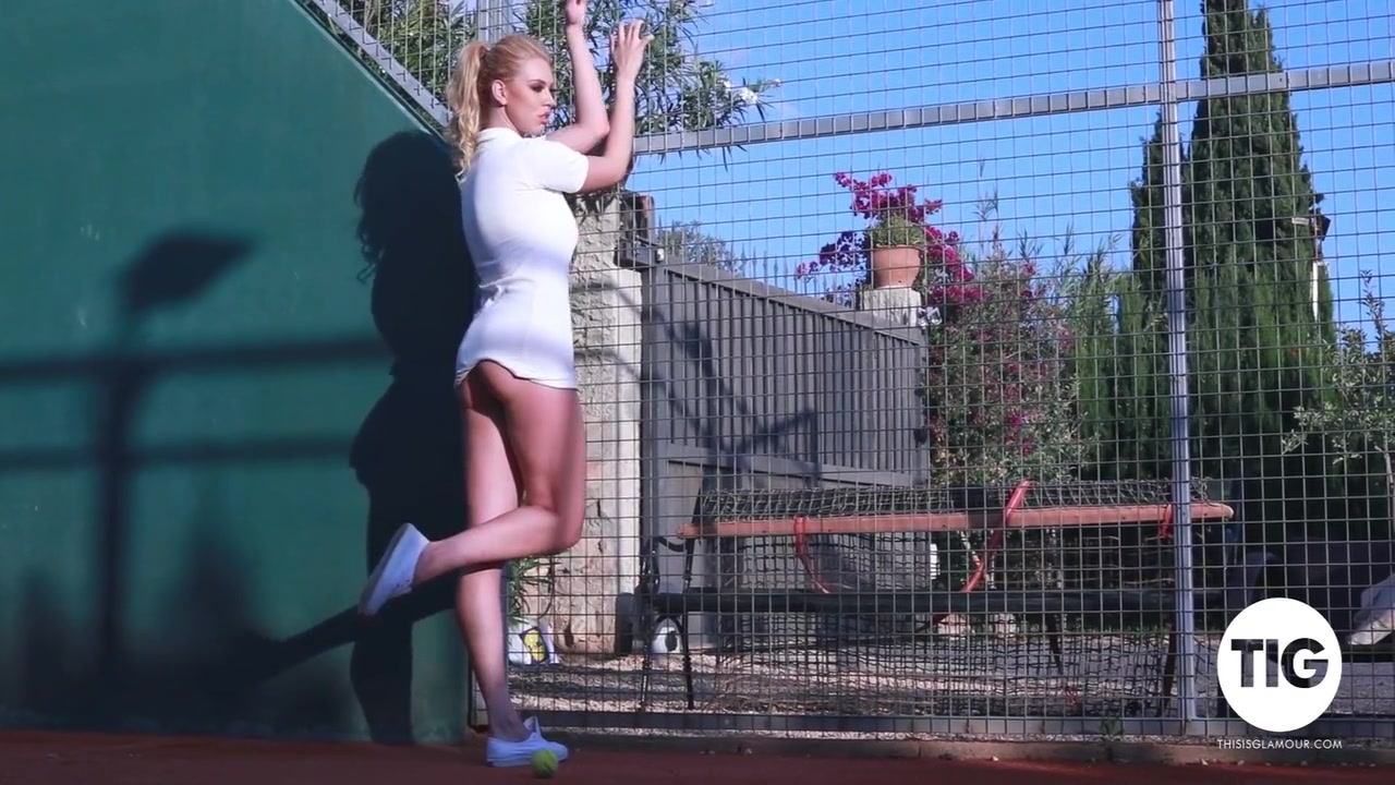 Kristiy Leonie In Tennis Court