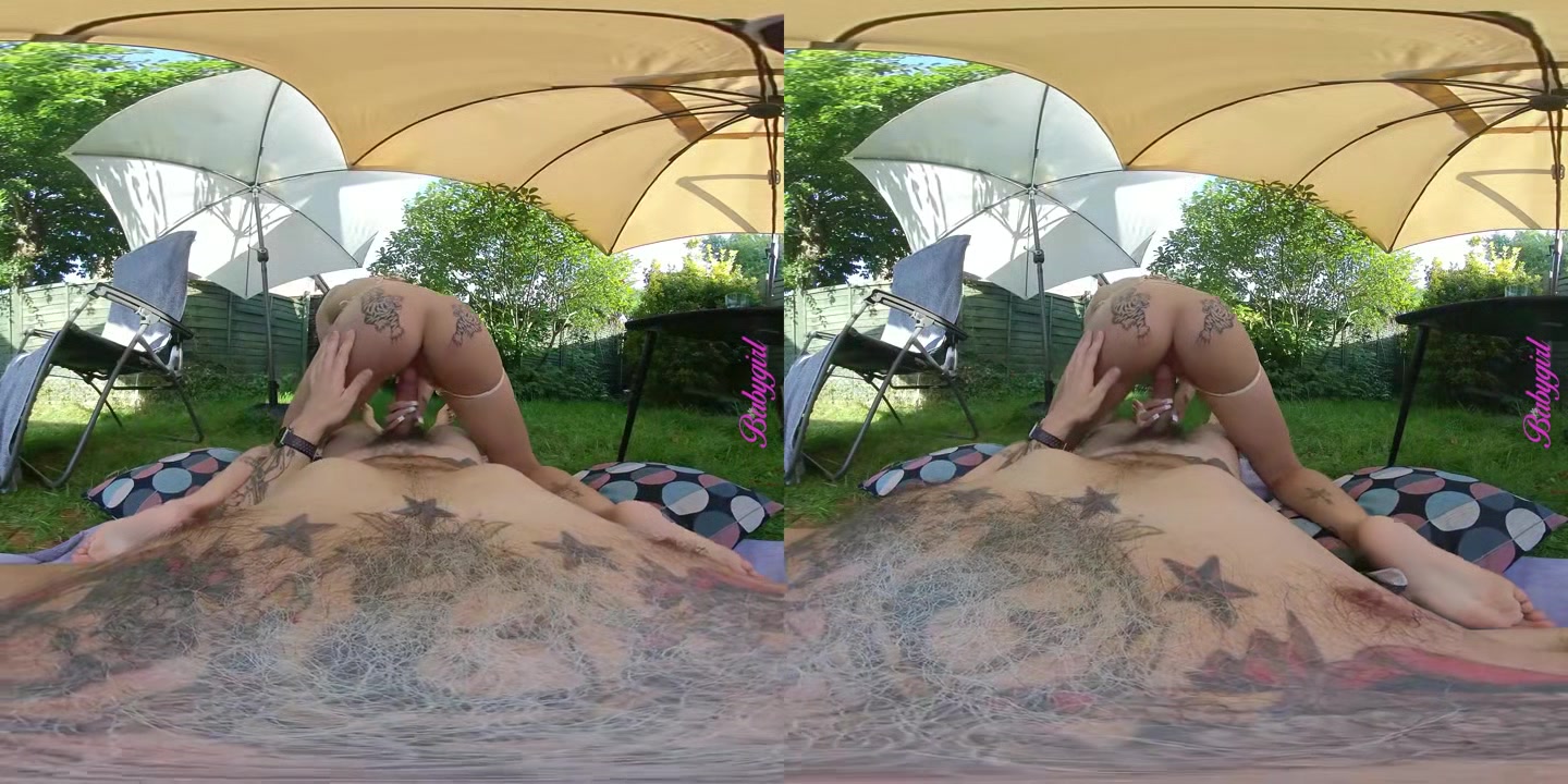 British 19 yo Teen Stripper Rides Dick In The Backyard - perVRt