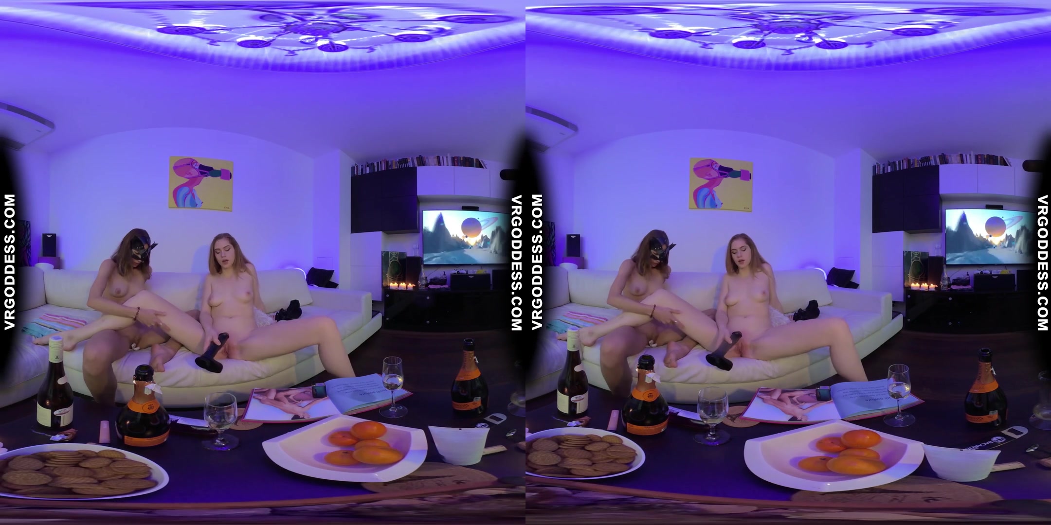 Vaping Hot Teens Margarita With Miss Pussycat Big Black Dildo Champagne Pussy Licking