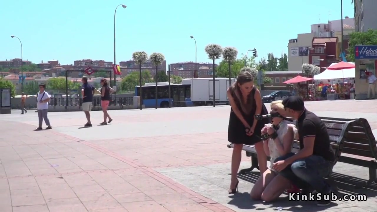 Blonde Throat And Pussy Fucked In Public