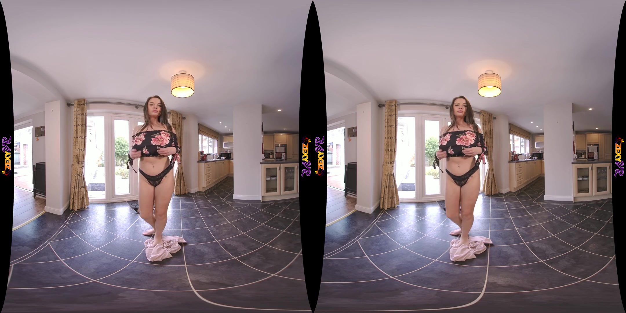 Big Distraction - Big Tits Brunette Kay G Stripping