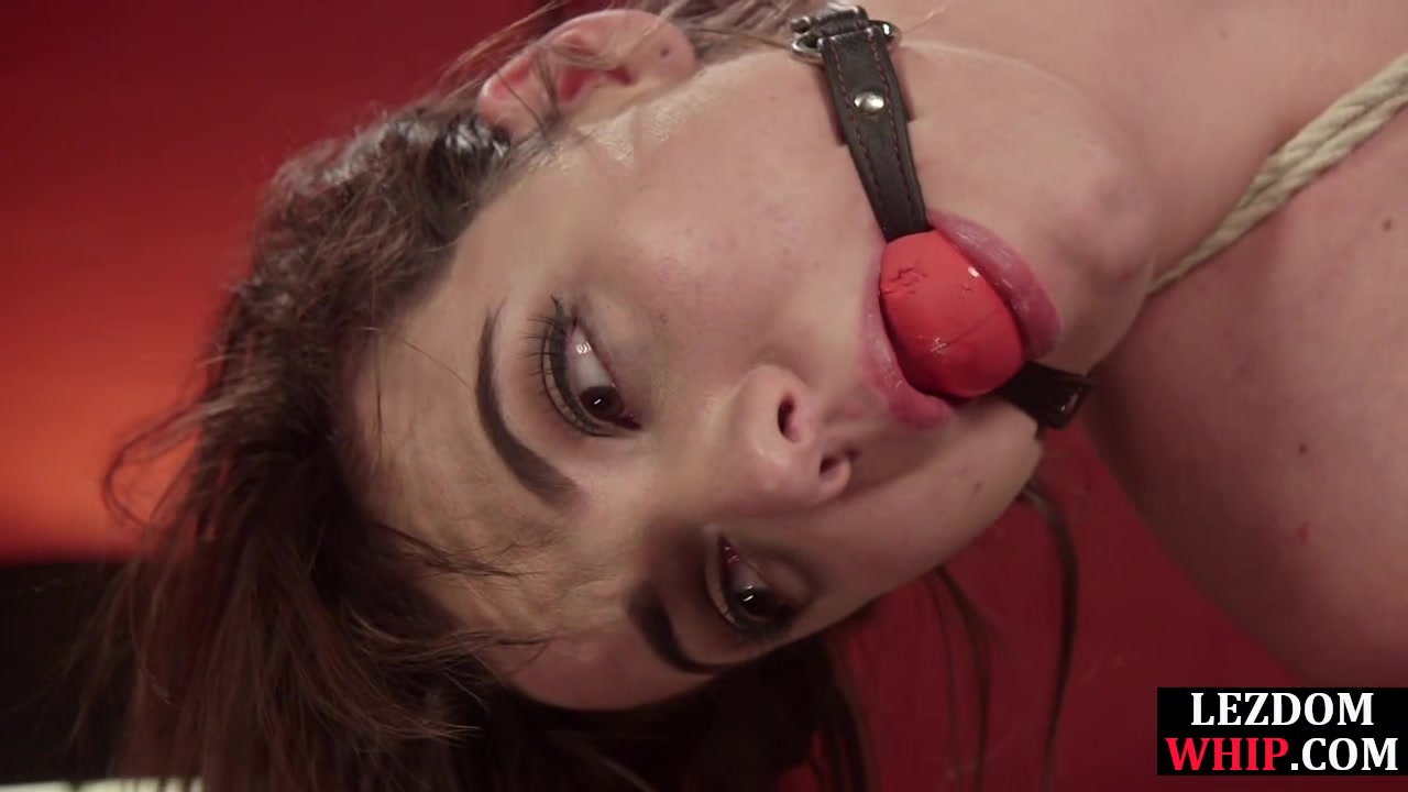 Suspension bondage lez sub pussytoyed by whipping lez domina
