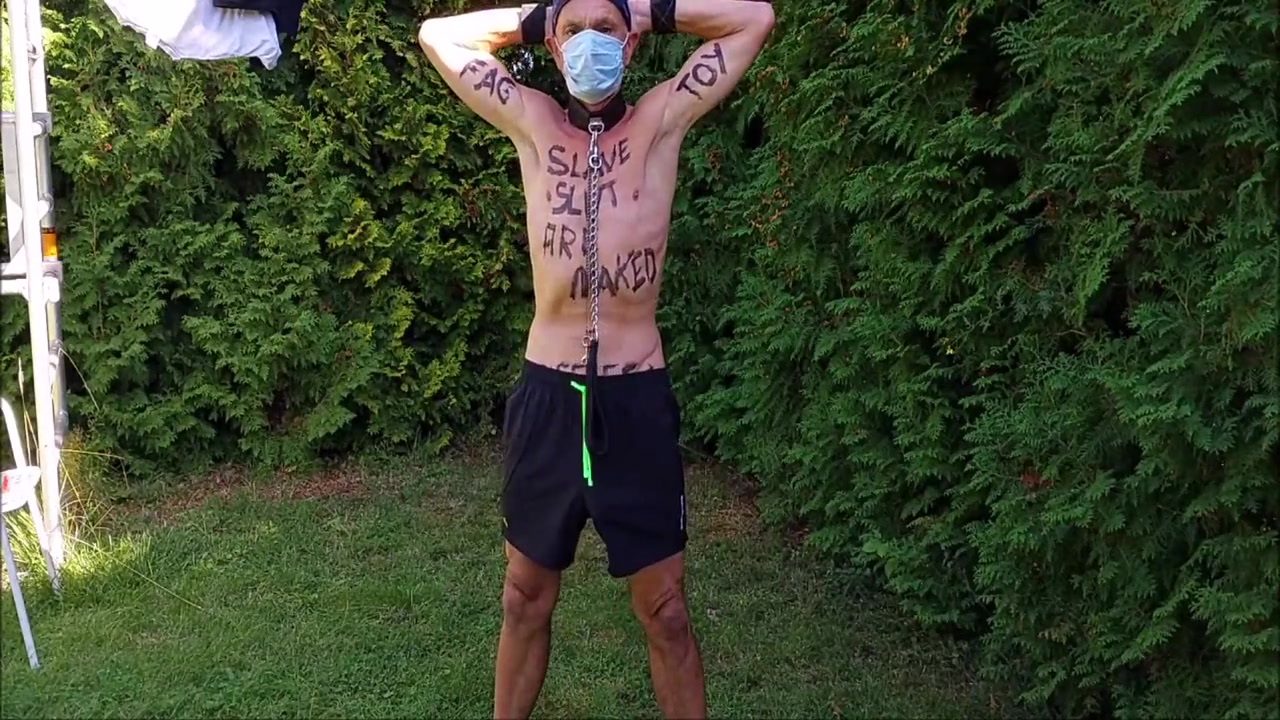 Uncut Gay Slave Exposed Outdoor Party In Penis Cage Striptease Humiliating Body Writing 4 Min