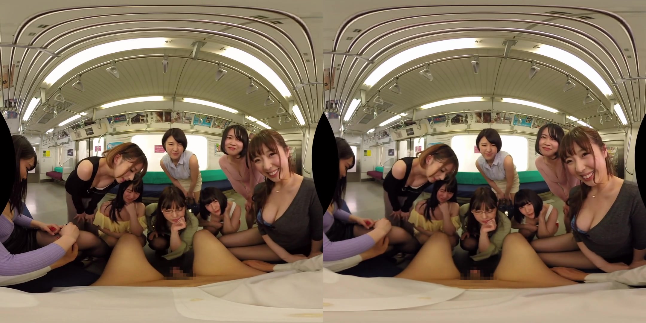 You Accidentally Boarded the Ladies-Only Train Car; Reverse Gangbang CFNM with Japanese Babes
