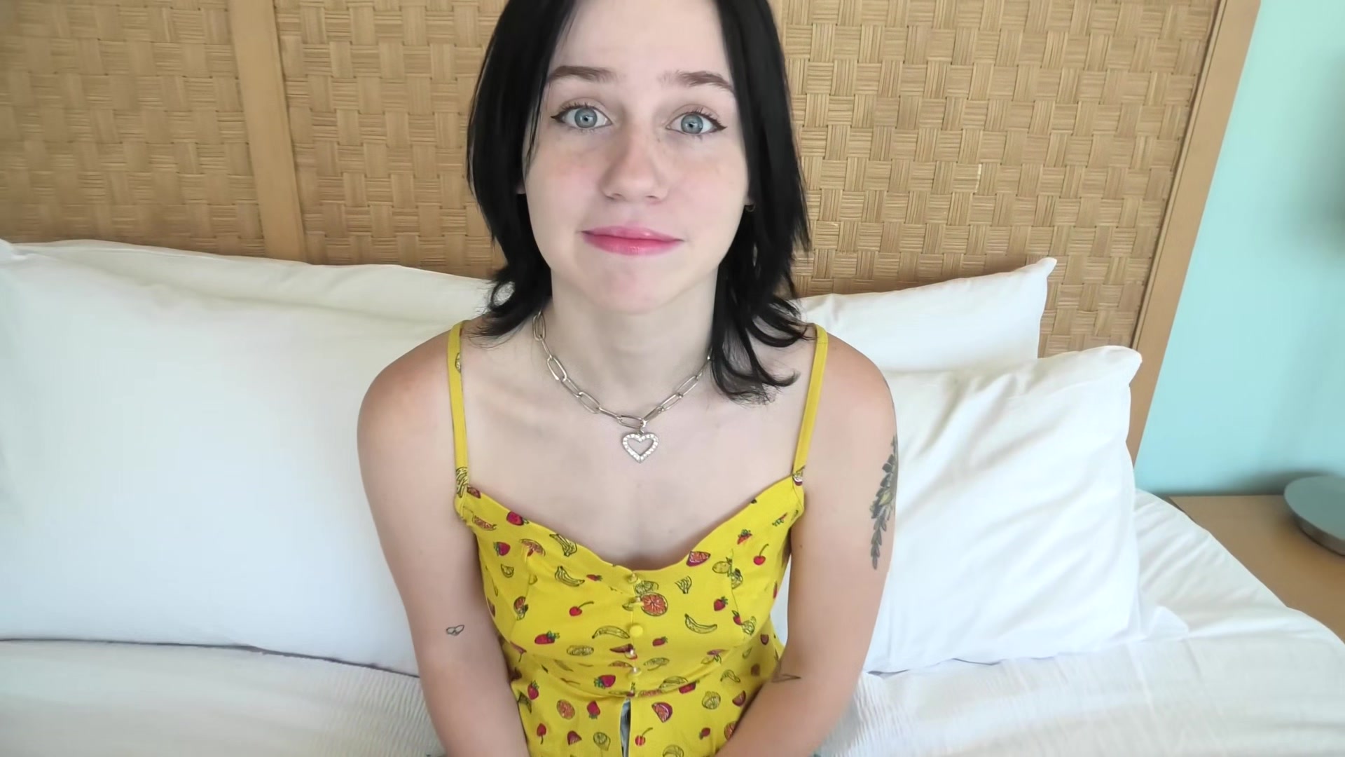 This teen 18+ with huge natural tits sucks dick POV style