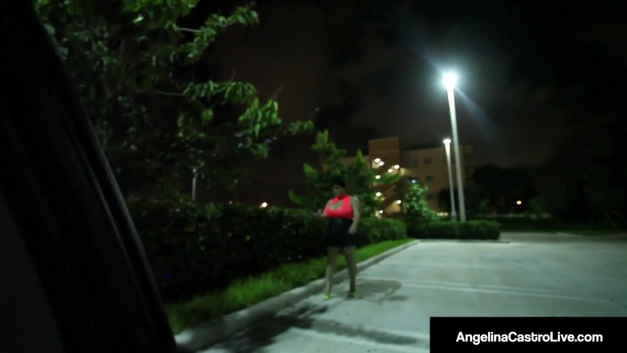 Thick Latina Angelina Castro Blows Lucky Strangers Cock