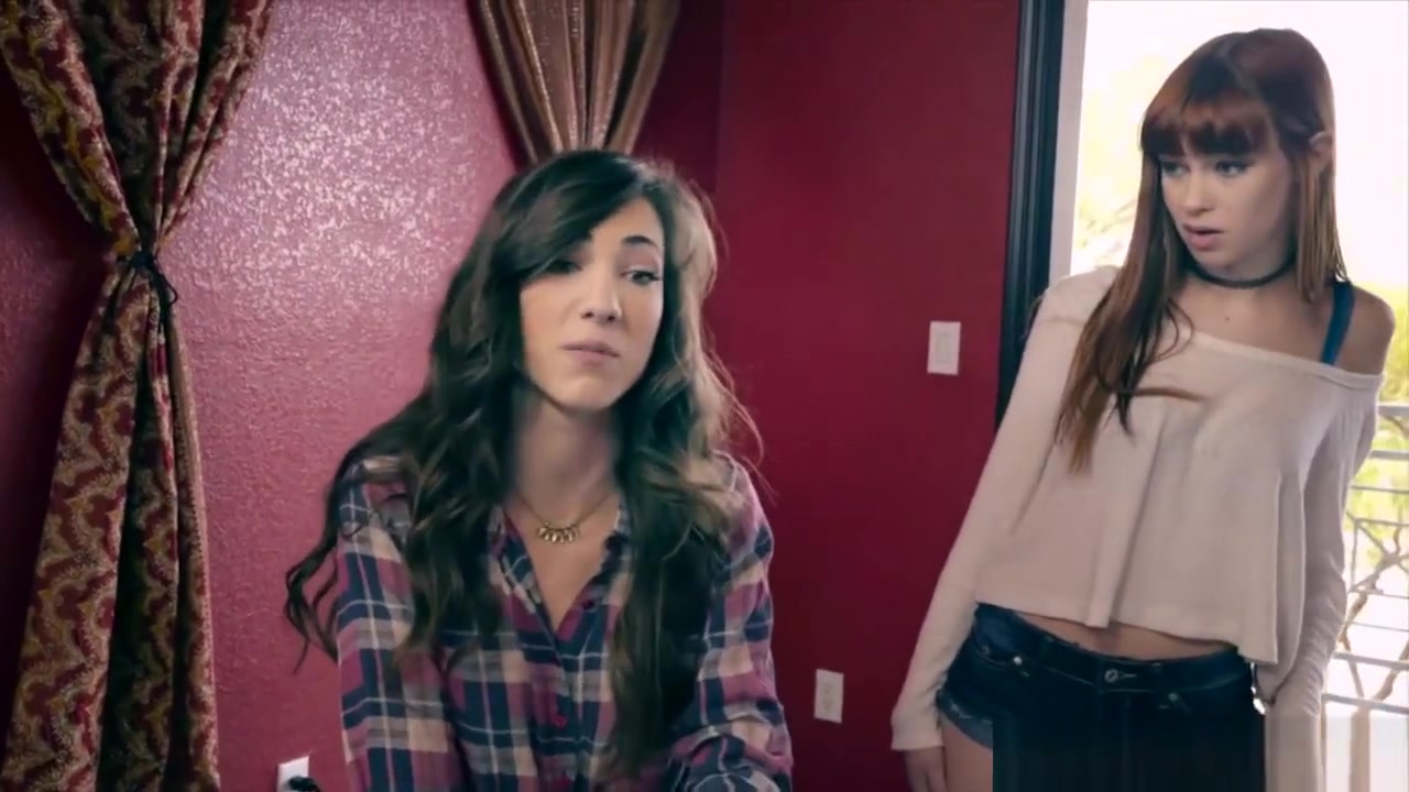 Lesbian strapon sex with two hot teen 18+ stepsisters