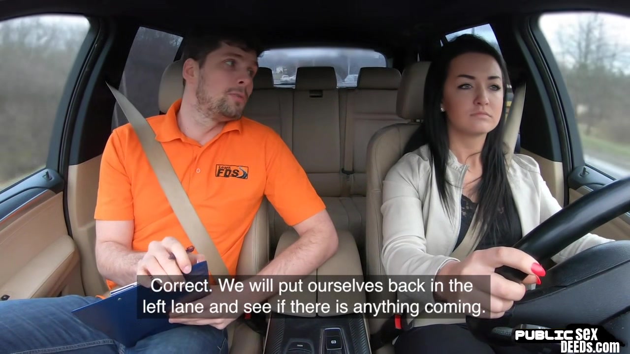 Car fucked driving student 18+ enjoys banging outdoor with tutor