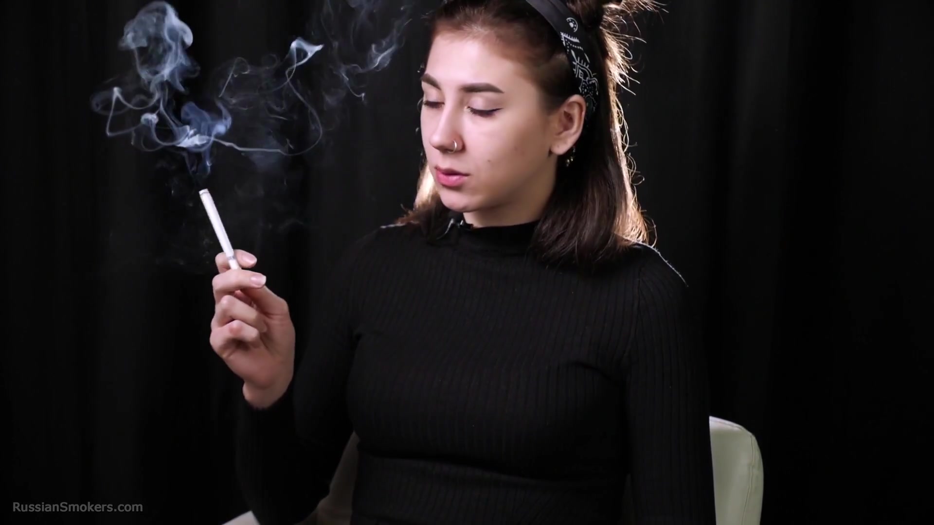 Alina Is Smoking One And A Half Cigarette