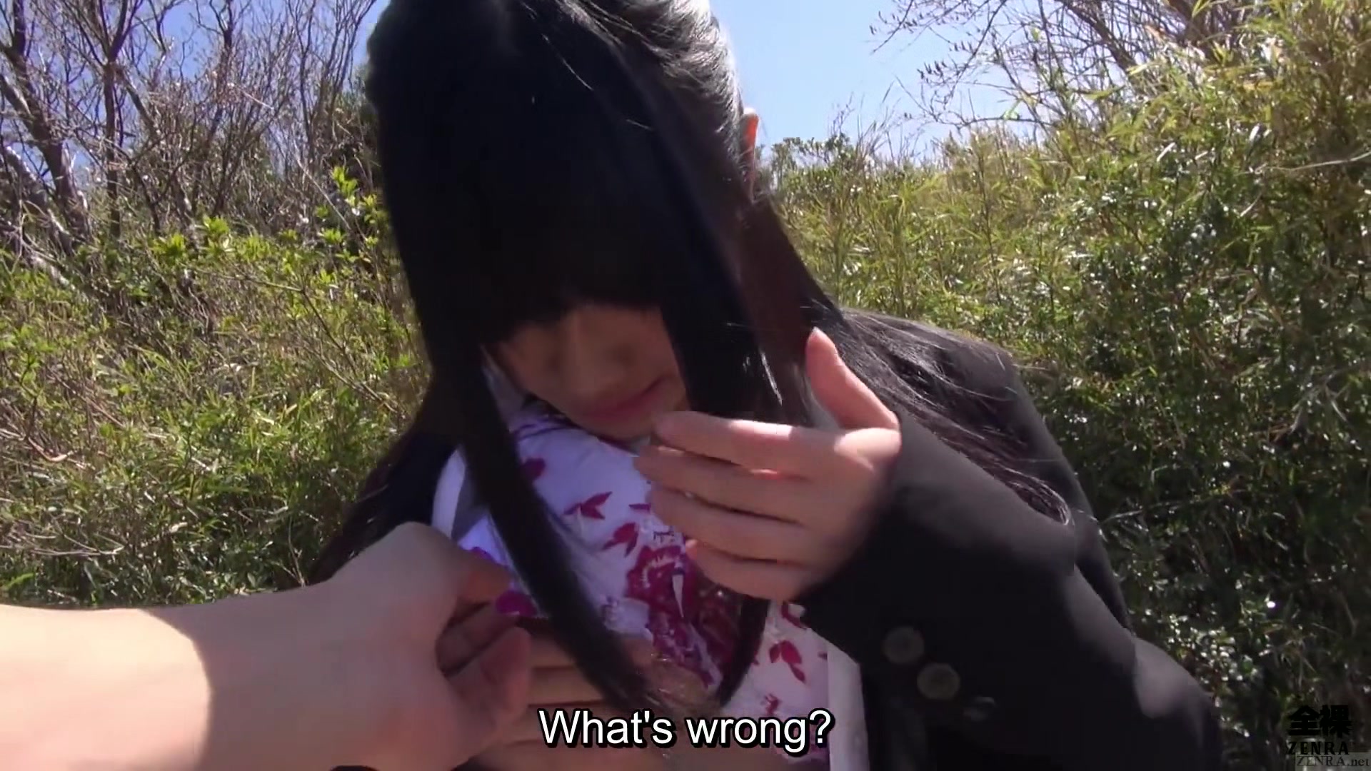 Japanese college student in recruit suit loses it for outdoor sex