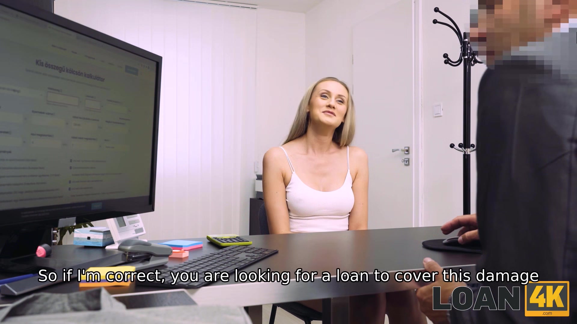 LOAN4K. Hottie comes to the local credit agency where gets fucked for loan