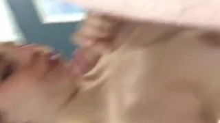 Deep throating thick white dick